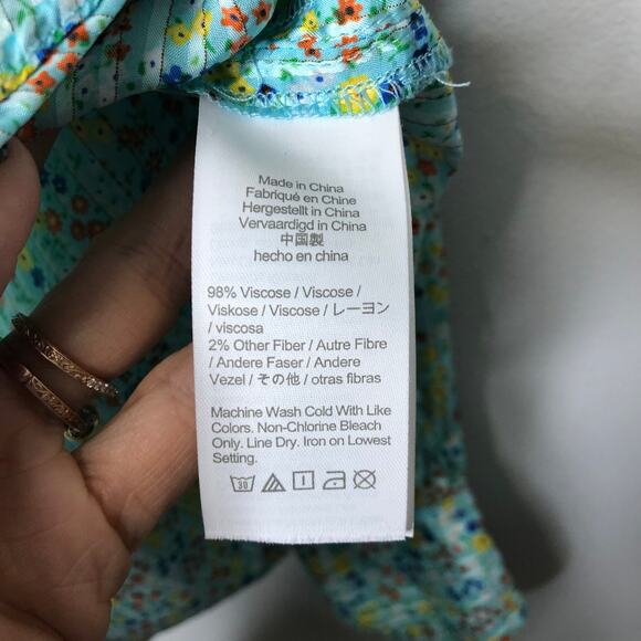 J. Crew Ruffle Field Day Floral Metallic Stripe Long Sleeve Blouse Small - Picture 7 of 9